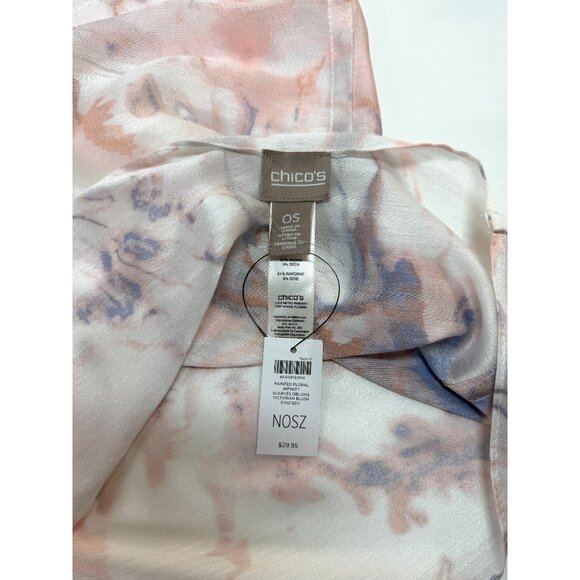 Chicos Infinity Scarf Abstract Design Pink & Blue One Size NWT - Picture 4 of 12